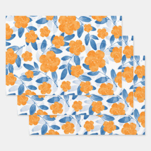 Pavot d'aquarelle et Motif Feuille