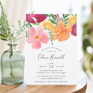 Pavot de Californie   Invitation baby shower