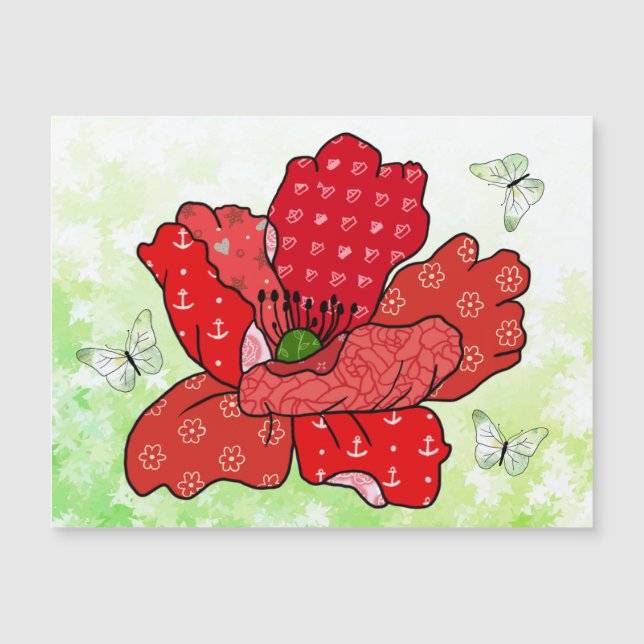 Pavot et papillons  (Devant)