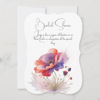 Pavot fleurs nuptiale douche invitation florale.