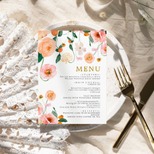 Pavot rose Fleurs Menu Mariage