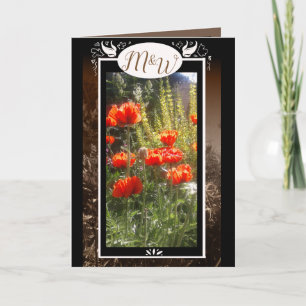 Pavot rouge Remplit Merci de fleur Monogramme