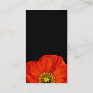 Pavot rouge sur le carte de visite floral noir