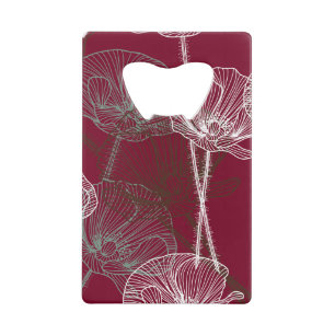 Pavot tiré à la main sur rouge foncé