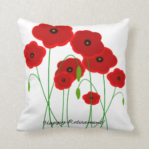 Pavots de rouge de coussin de retraite