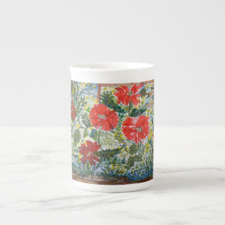 Pavots - tasse de porcelaine tendre