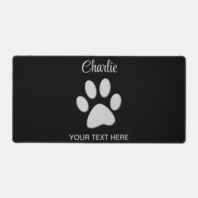 Paw Chien Argent sur arrière - plan noir (Recto)
