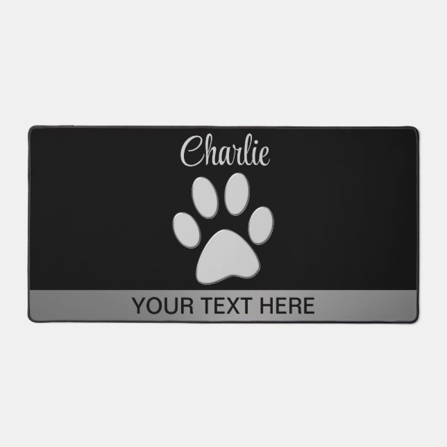Paw Chien Argent sur arrière - plan noir (Recto)