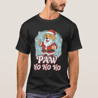 Paw Ho Ho Ho Funny Dog Santa Christmas T-Shirt