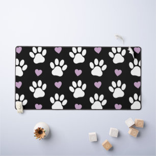 Paw Motif, Chien Paws, White Paws, Lilac Hearts