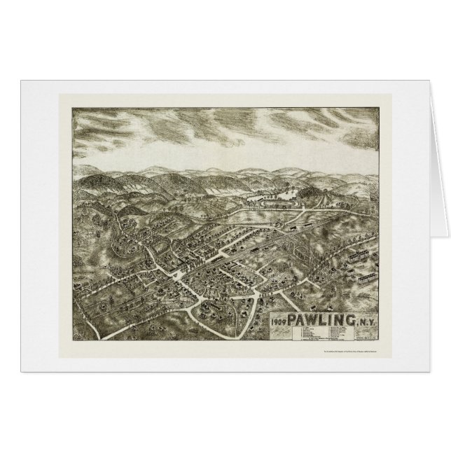 Pawling, carte panoramique de NY - 1909 (Devant horizontal)
