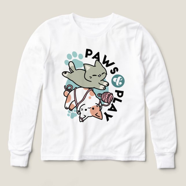 Paws and Play – Adorable Cat Illustration (Motif recto)