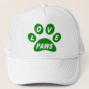 Paws d'amour casquette sur les pattes vert
