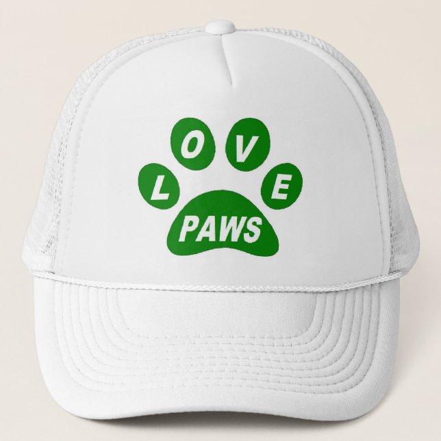 Paws d'amour casquette sur les pattes vert (Devant)