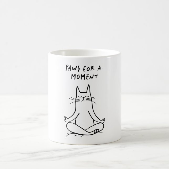 Paws for a Moment – Meditating Cat Funny Mug (Centre)