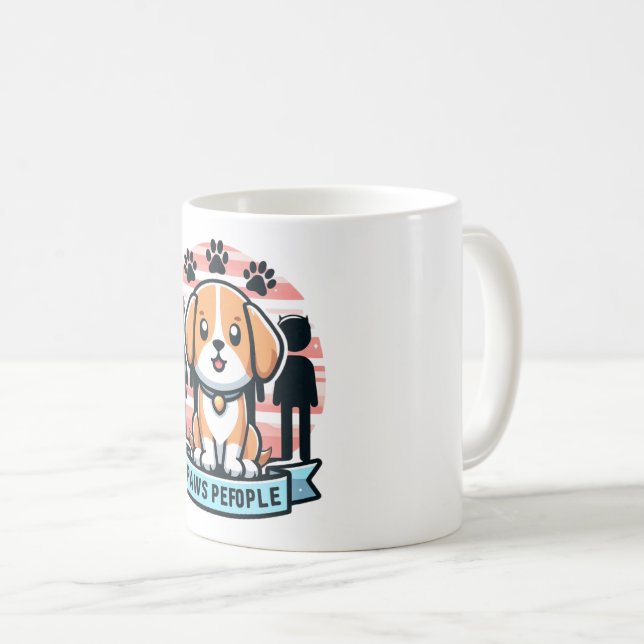 Paws Pefpeople Mug Cute & Funny Chien Lover Coffee (Devant droit)