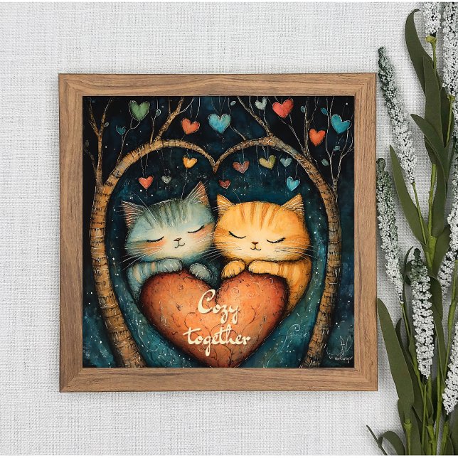 Pawsitly in Love Cosy Together Poster Wall Art (Créateur téléchargé)
