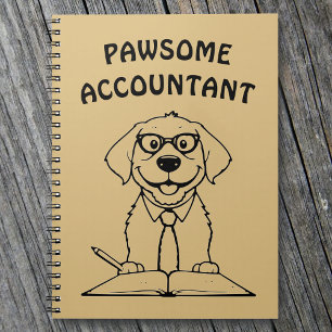 Pawsome Comptable Cute Dog Carnet d'écriture