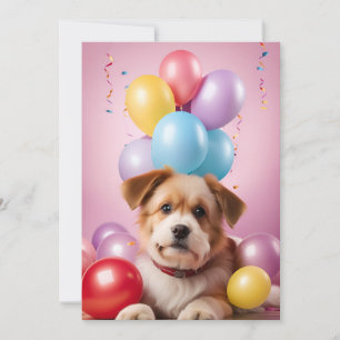 Pawsome Party Pup : Anniversaire Carte Modèle