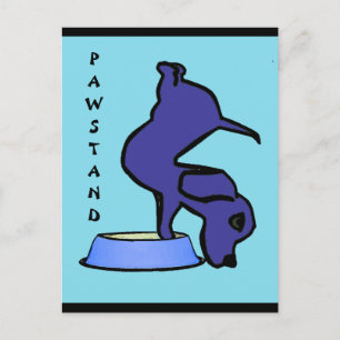 PAWSTAND - Funny Yoga carte postale
