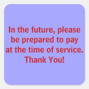 Payer au moment du service Stickers de facturation