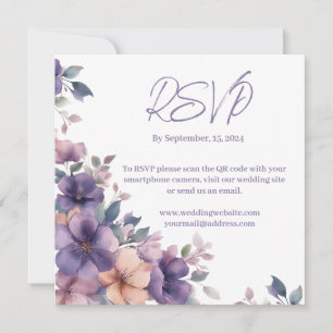 Payer des fleurs roses sur la carte RSVP de mariag