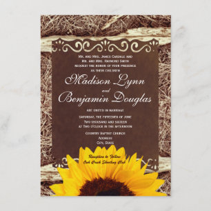 Pays Aiguilles de pin Sunflower Invitations de mar