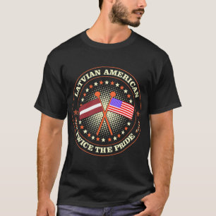 Pays américain letton deux fois le T-shirt de