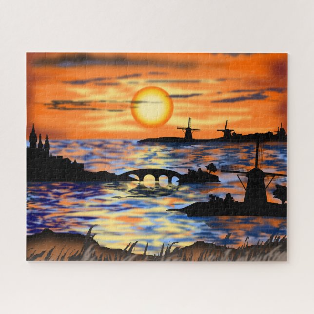 Pays-Bas Landcape Puzzle Sunrise (Horizontal)