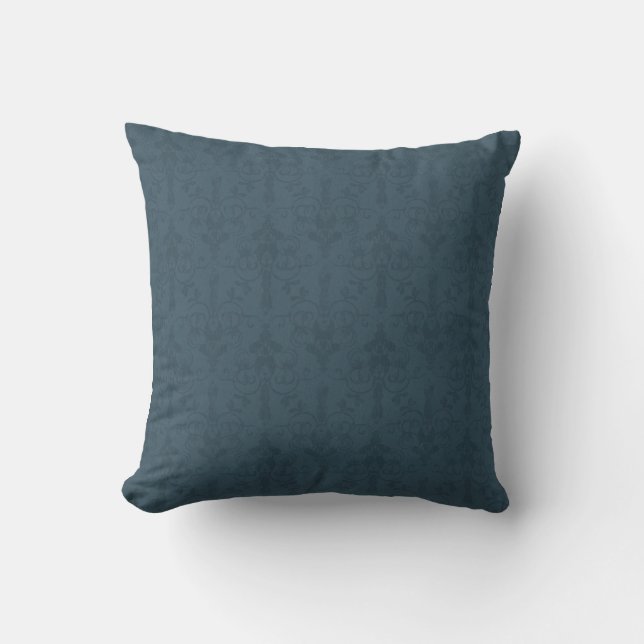 Pays bleu sur bleu Damask American MOJO Coussin (Recto)