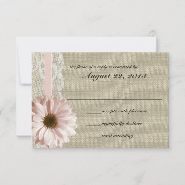 Pays Blush Daisy et Lace Burlap Réponse (Devant)
