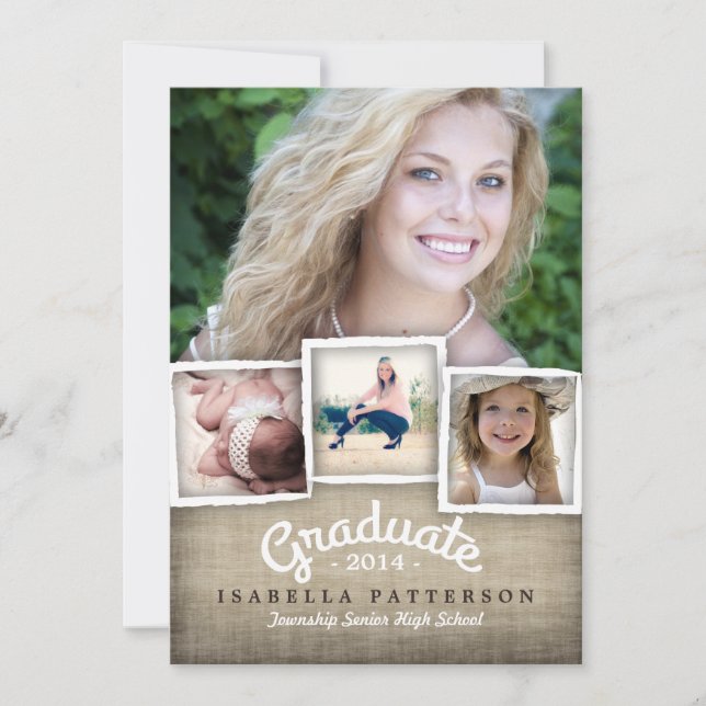 Pays Burlap Graduation 2014 Invitation (Devant)