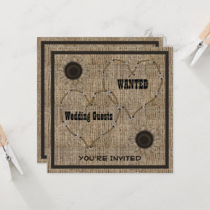 Pays Burlap Occidental Mariages Invitations