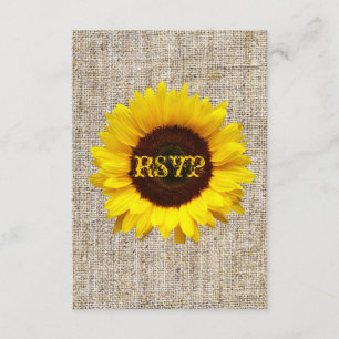 Pays Burlap Sunflower Wedding Réponse RSVP