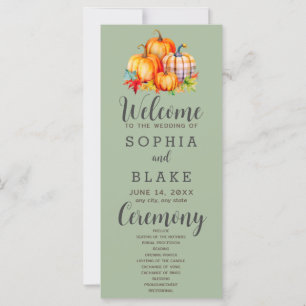 Pays Citrouilles Plaid Automne Green Wedding Progr