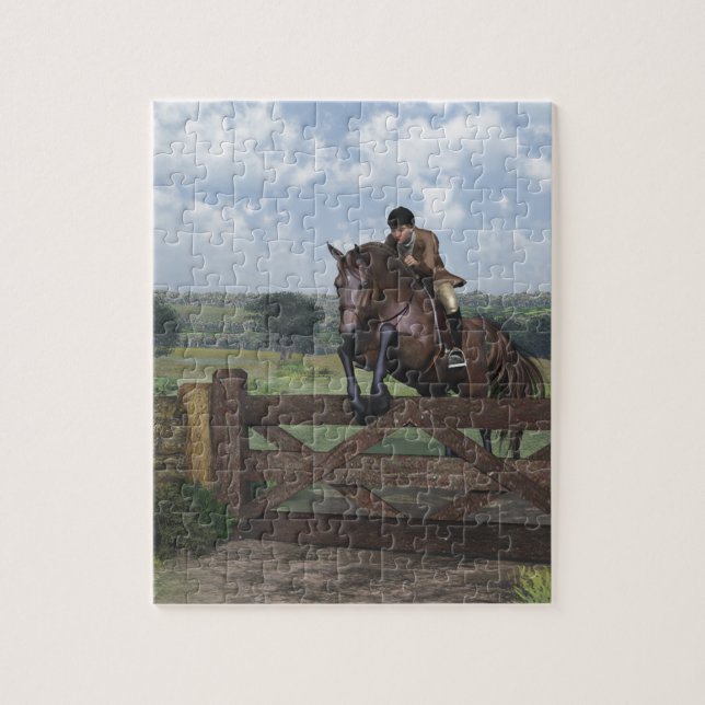 Pays croisé - puzzle sautant de cheval (Vertical)