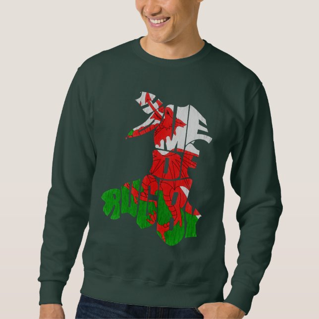 Pays de Galles Accueil du Sweatshirt de la carte d (Devant)