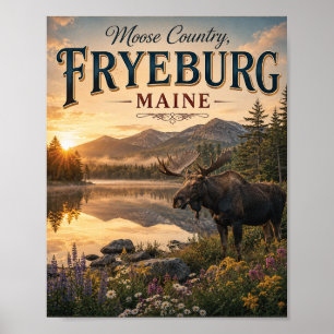 Pays de l'orignal Fryeburg Maine Affiche vintage f