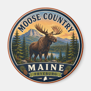 Pays de l'orignal Fryeburg Maine Aimant Rond
