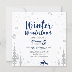 Pays des merveilles d'hiver - Invitation d'anniver