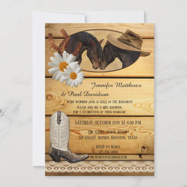 Pays Elope ou Post Mariage Party Invitation (Devant)