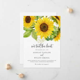 Pays Faire-part Elopement de tournesol