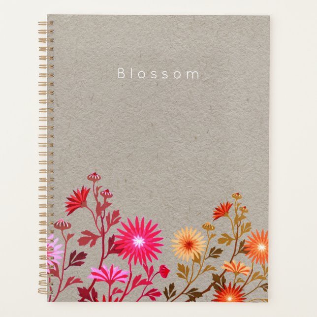 Pays Fleurs sauvages Kraft Floral Planner (Devant)