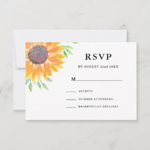 Pays Foliage de tournesol Mariage RSVP