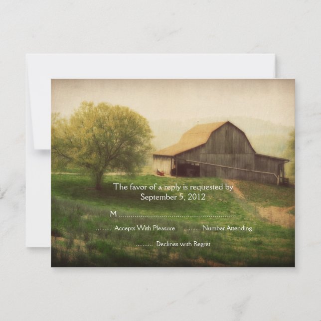 Pays Grange Vintage Mariage RSVP (Devant)