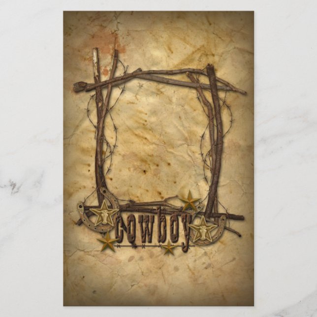 pays occidental cowboy twigs cadre papeterie (Devant)