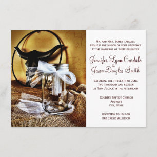 Pays Ouest Mason Jar Invitations de mariage