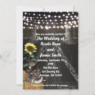 Pays Ouest Rustique Grange Mariage Invitations