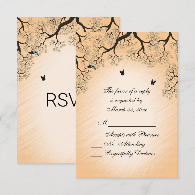 Pays Pêche Thème Mariage RSVP (Devant / Derrière)