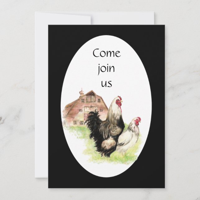 Pays Poulets et coq Grange Invitation de ferme sur (Devant)